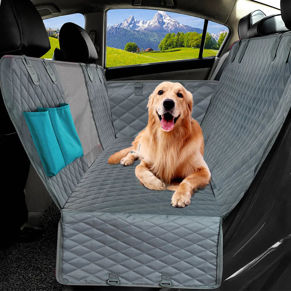 Luxury Dog Rear Car Seat Cover + Free Seat Belt Strap